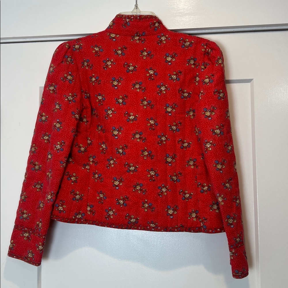 Vintage Cleveland Street Red Floral 1970s Embroidered Women's Jacket size 5. - Picture 7 of 11